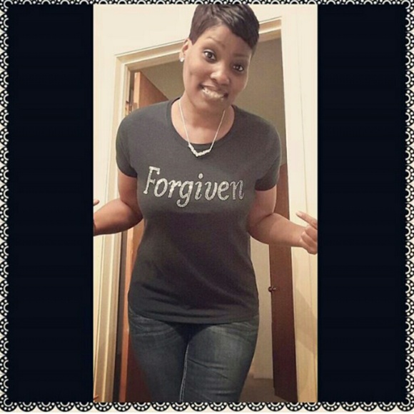 Forgiven Rhinestone Ladies Tee Shirt - Picture 2 of 3